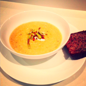 Roast Cauliflower Soup (And a Yummy Paleo Bread)